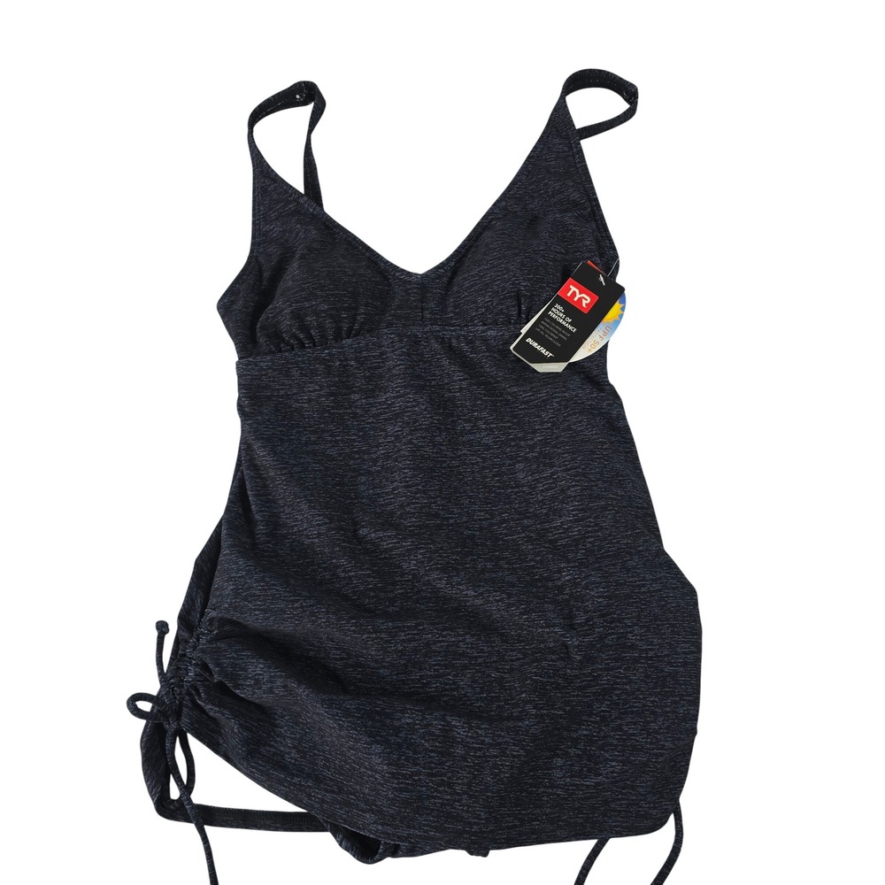 TYR Mantra V Neck Sheath One Piece Swimsuit Black‎ Space Dye TVNS7A Size 8 NEW
